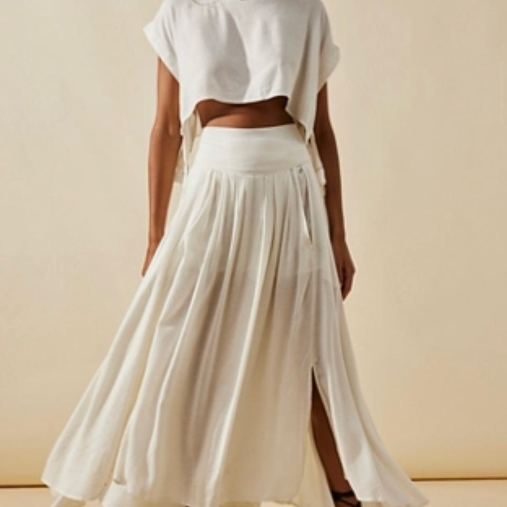 Free People Elegant White Maxi Skirt